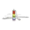 Brazil Rainbow Kette mit rhombischen Prisma Swarovski Edelsteinen silber # 9007 – Bild 2