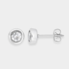 Filigrane Solitaire Ohrstecker mit Swarovski Diamond Crystal # 1382P silber – Bild 2