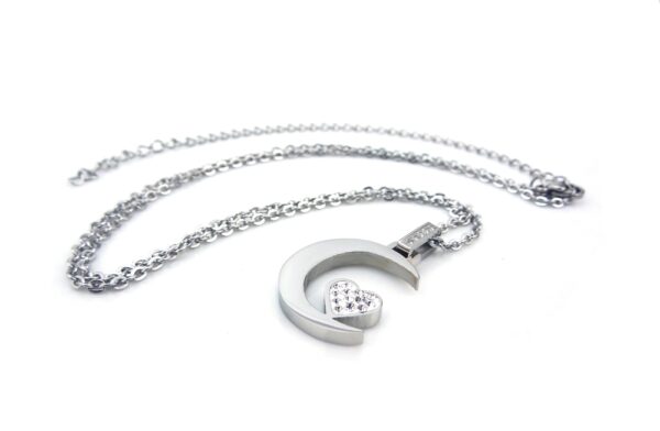Mond Herz Executive Premium Quadratkette mit Swarovski Crystals # 2331 - Image 2