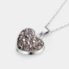 Power Herz - LILY - funkelnde Magnetschmuck Kette silber mit vielen Swarovski Kristallen