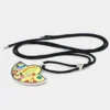 Halbmond Vintage Amulett Emaille Design mit Textilkette – Image 2