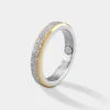 Bicolor Magnetring Diamantenstaub Silber Gold -16/21